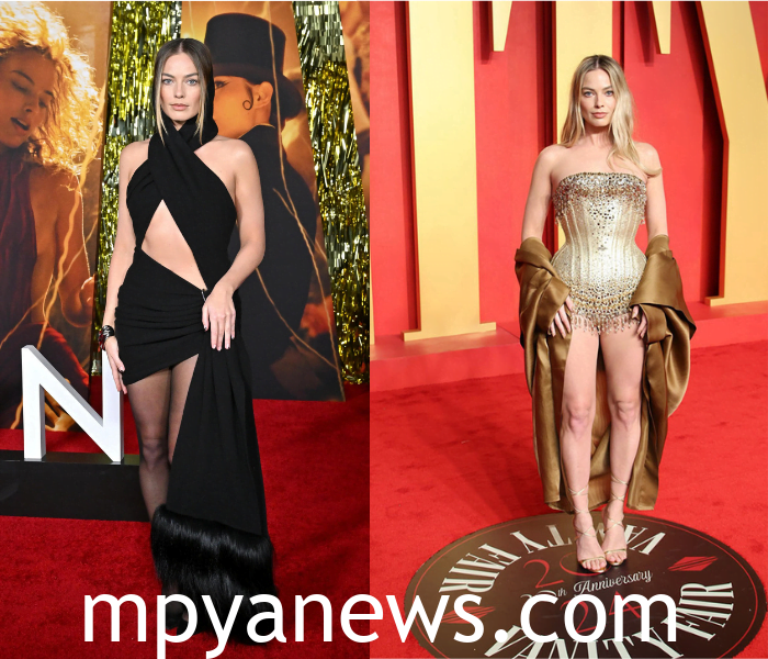 Margot Robbie Dresses sexy high slit