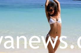 Rihanna bikini: In a white bikini