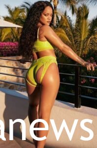 Rihanna bikini: In a yellow bikini