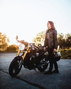 Victoria Pendleton Dress: with a motobike