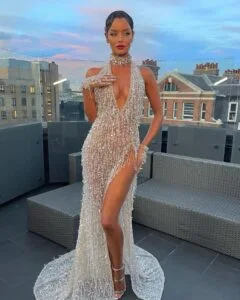 Maura Higgins dress: high slit