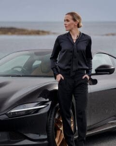 Pendleton Fashion: on a black outfit 