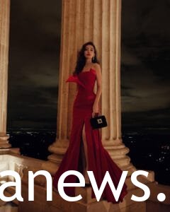 AngelaBaby Fashion red high slit dress