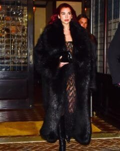 Dua Lipa Fashion:in a black dress