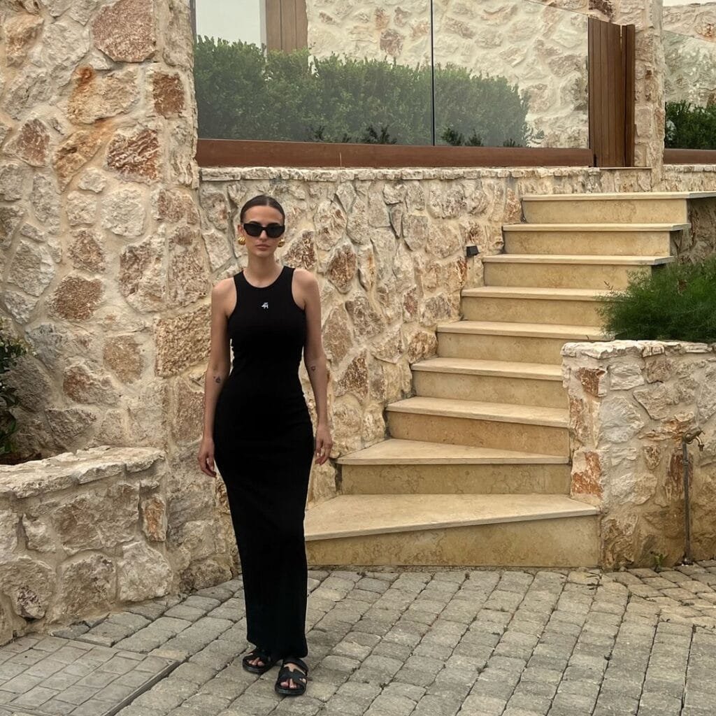 Lucy Watson Dress: on a black dress