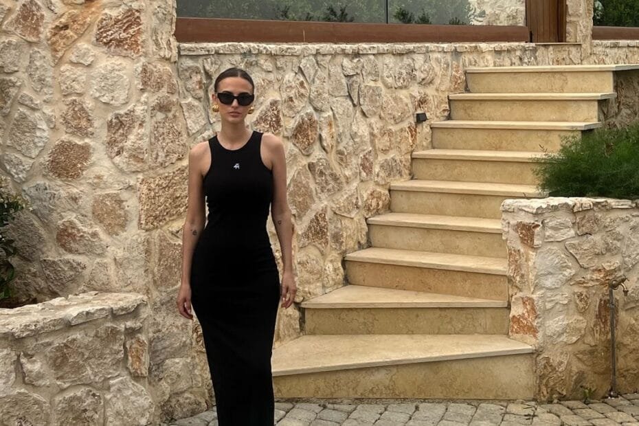 Lucy Watson Dress: on a black dress