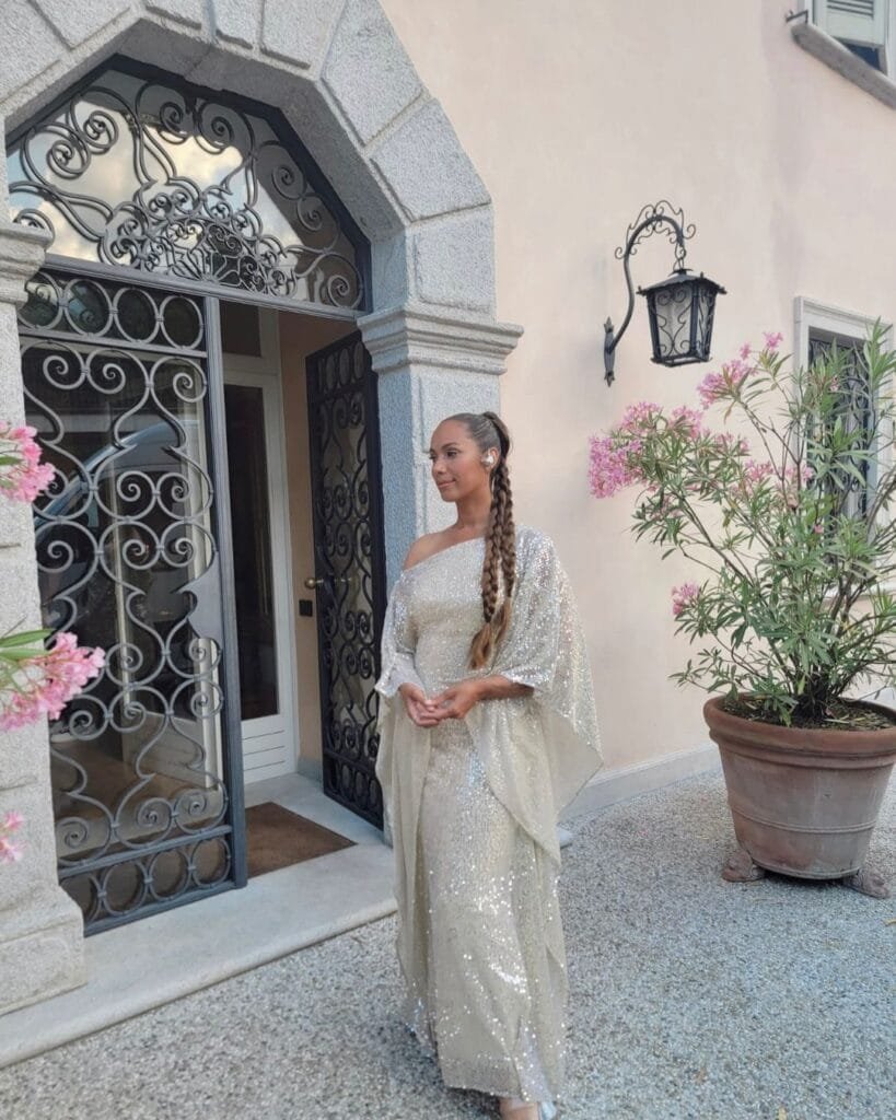Leona Lewis Dress: on a white dress