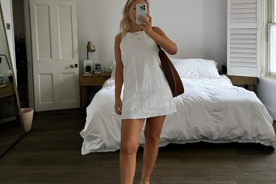 Tanya Burr Dress: in a white short dress
