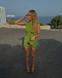 Olivia Attwood Fashion: in a green outfit