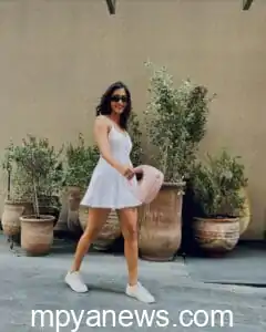 Pooja Hegde With High Slit Dress: funcy,cool white dress