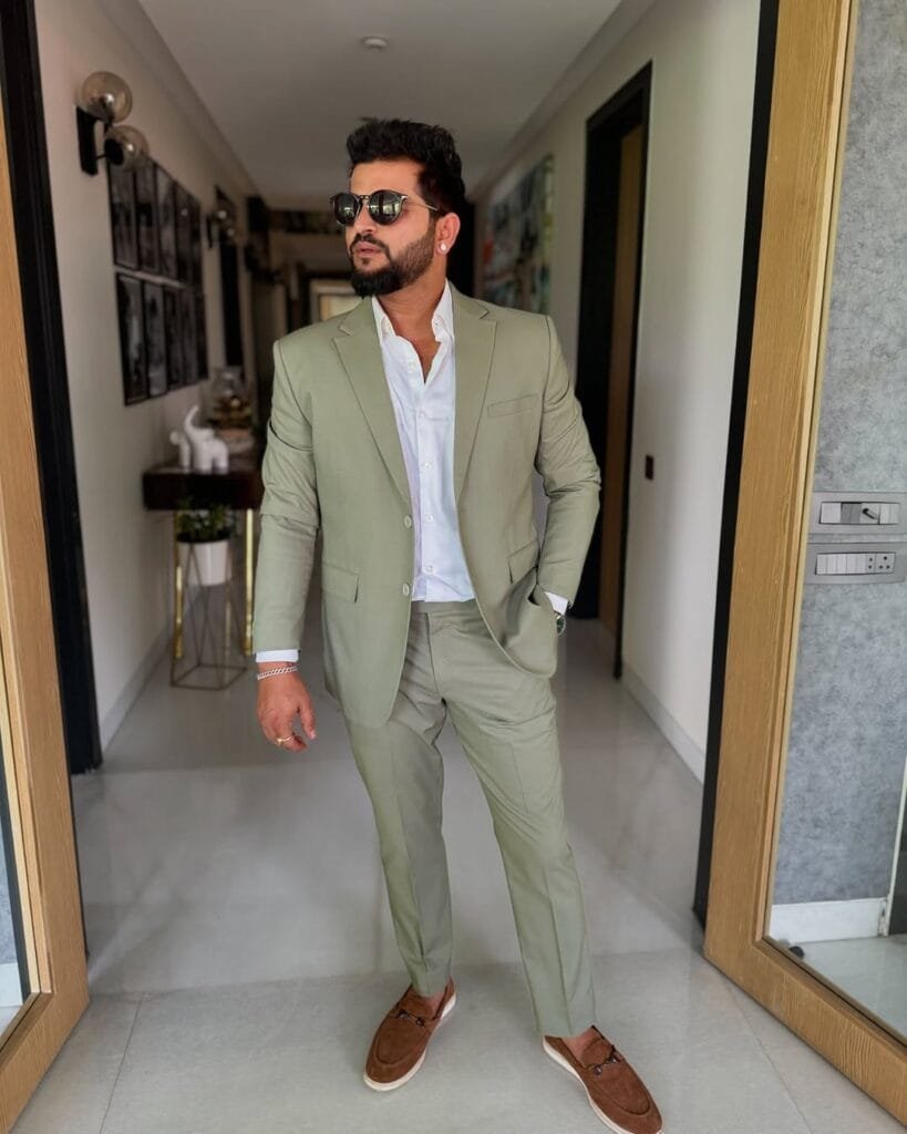 Suresh Raina Fashion:in a suit