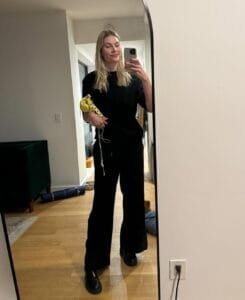 Aline Weber: on a black outfit