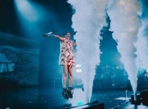  Anne-Marie Dress: in a short slit dress