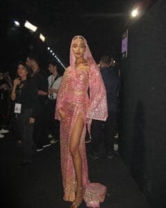 Jourdan Dunn Red Carpet Dresses:in high slit dress