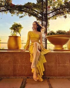 Manushi Chhillar Dress:in a yellow dress