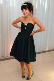 Lily Allen Dress: in a black dress