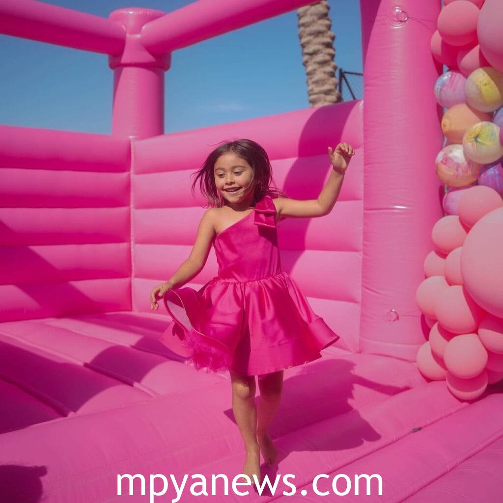 hot pink dress: Elle Lively McBroom fashion