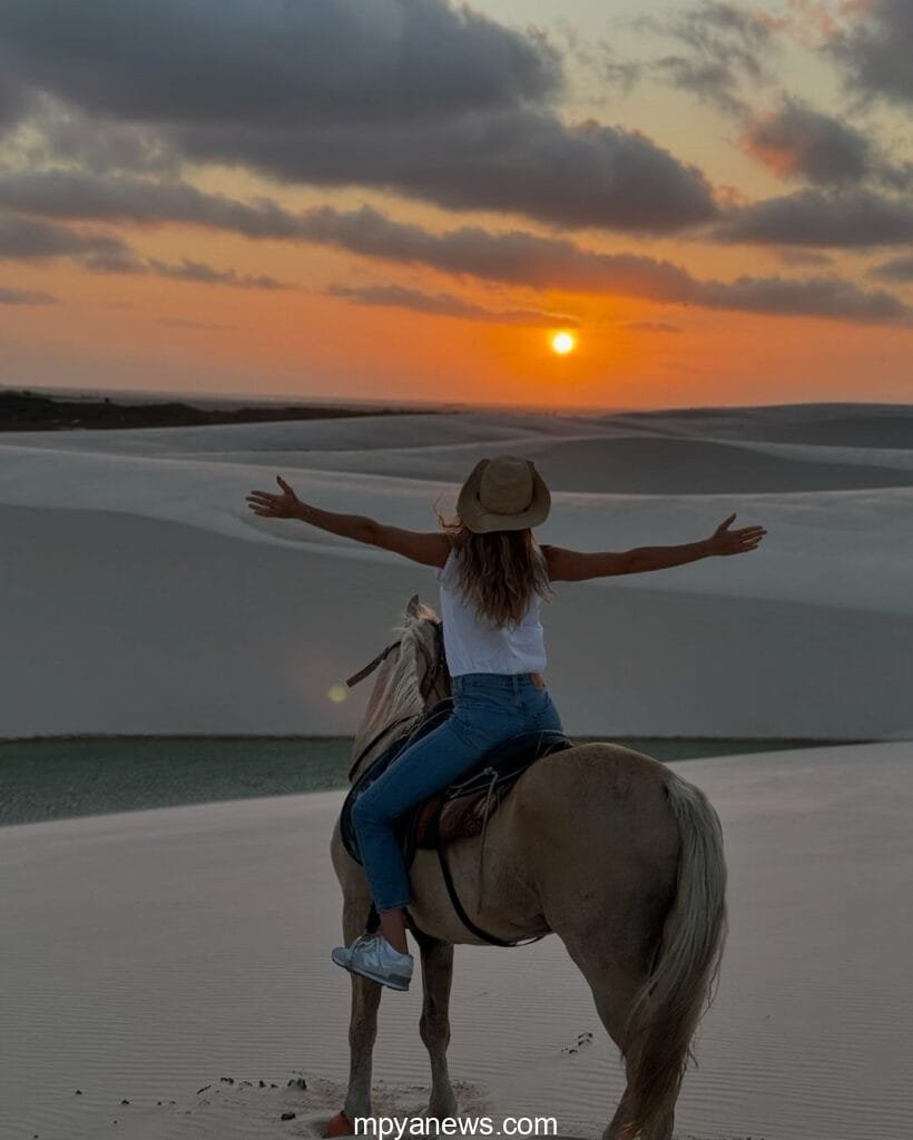 Gisele Bundchen Facts: on a horse