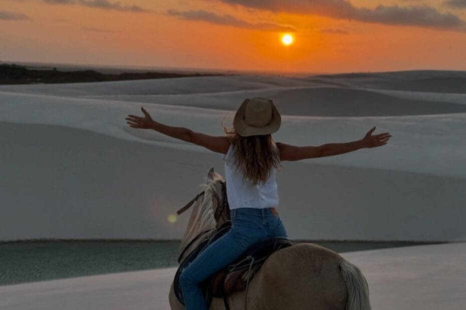 Gisele Bundchen Facts: on a horse