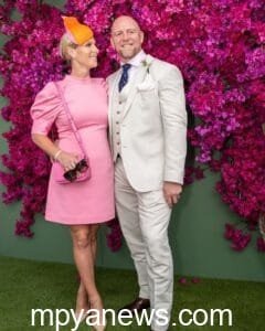 Zara Tindall: on a pink dress   and mike on a gry suit