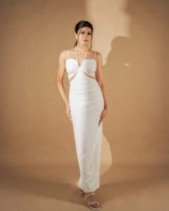 Aadhya Anand Curvy Dresses:in a white dress