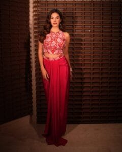 Amyra Dastur's Western dress:in a red dress