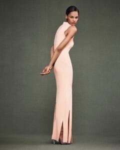 Victoria Beckham beauty:in a pink dress