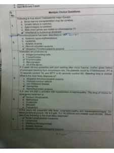 Peadiatrics II Exam Past Paper