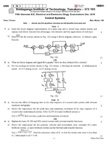 Control Systems I Exam Past Paper
