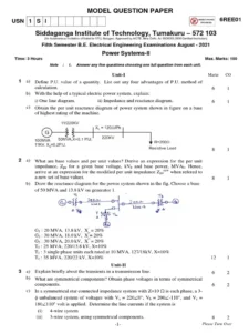 Power Systems II Exam Past Paper