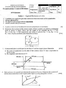 Engineering Mechanics Exam Past Paper