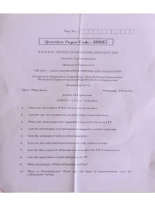 Non-Destructive Testing Of Materials Exam Past Paper