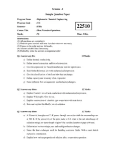 Heat Transfer And Exchangers Exam Past Paper