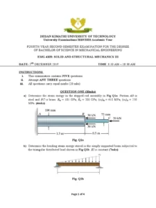 Solid And Structural Mechanics III Exam Past Paper