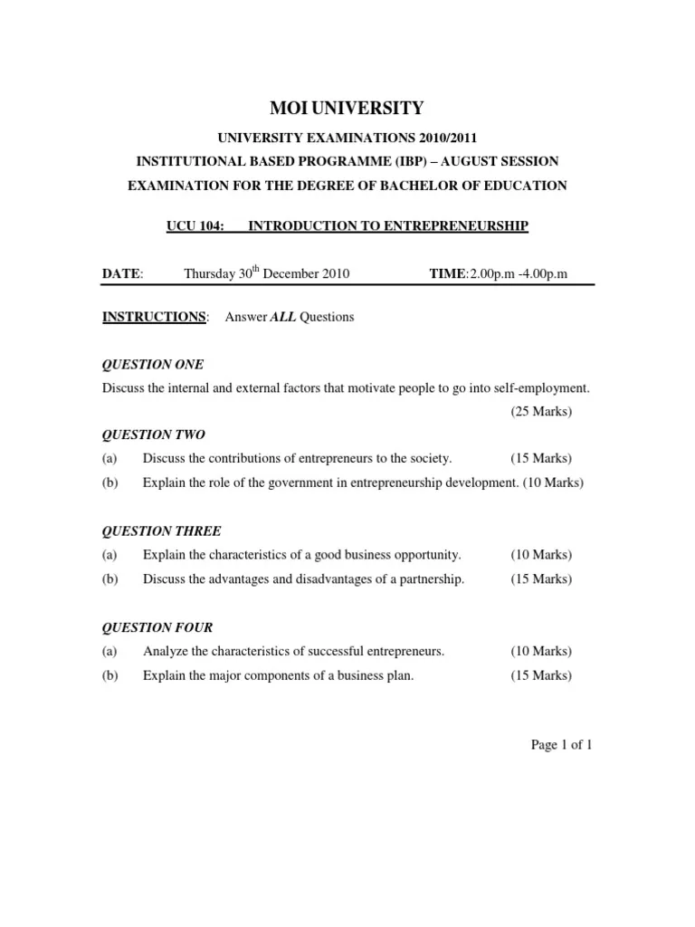 Engineering Economics And Entrepreneurship Exam Past Paper