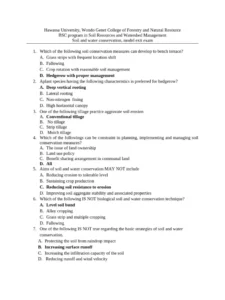 Soil And Water Conservation Exam Past Paper