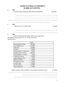 Agribusiness Accounting And Finance Exam Past Paper