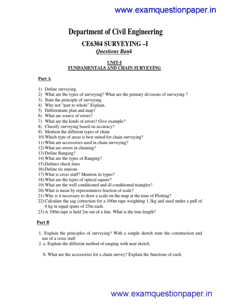 Technical Drawings And Surveying Exam Past Paper