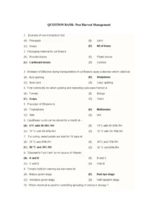 Post Harvest Handling Of Animals Exam Past Paper