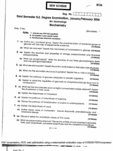 Biochemistry Exam Past Paper