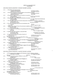 Viral Rickettsia And Parasitic Diseases Exam Past Paper