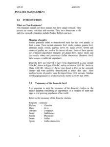 Non-Ruminant Production Systems Exam Past Paper