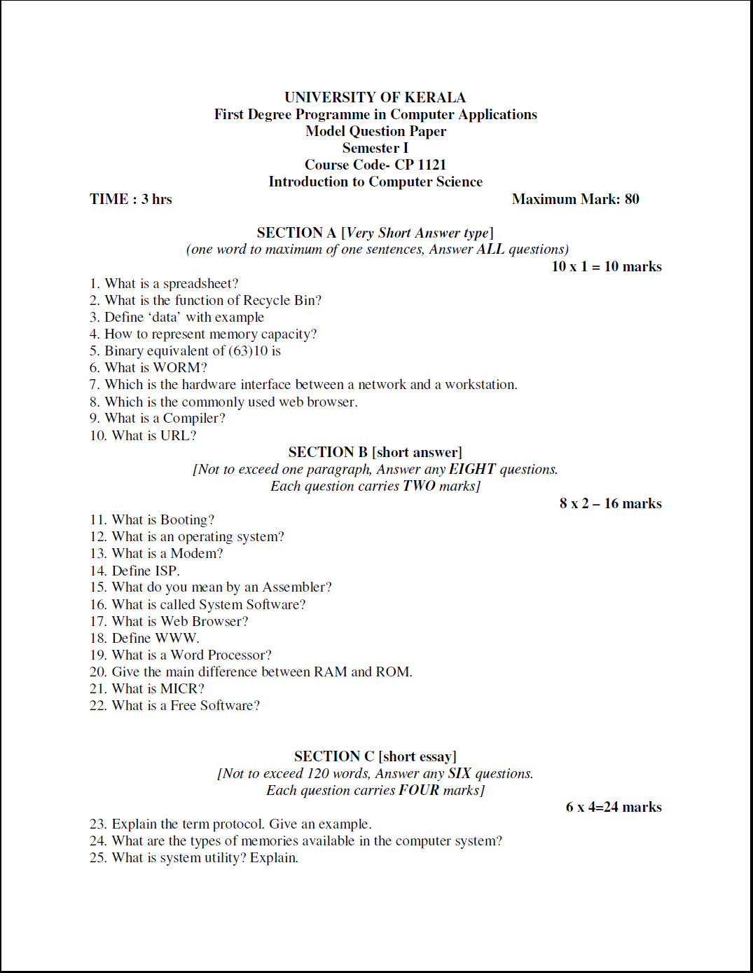 Introduction Computer Past Paper Download Introduction To Computer System Exam Past Paper - MPYA NEWS