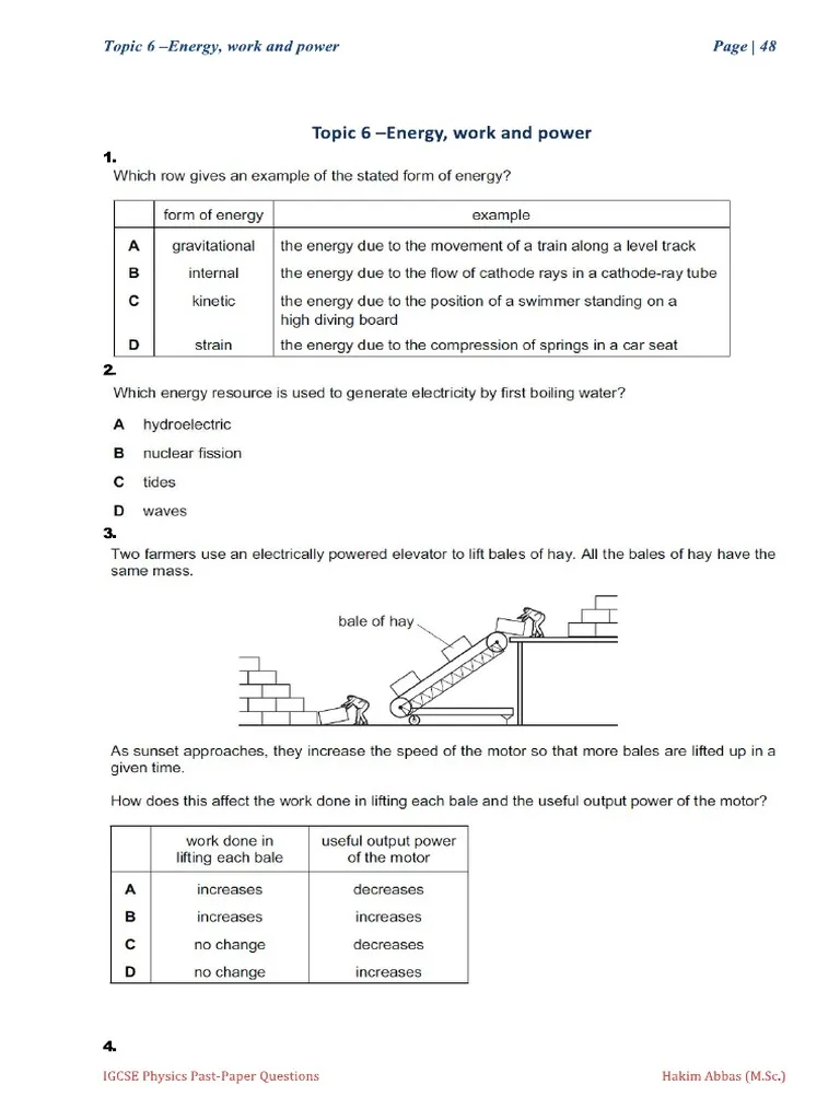 Energy Resources Exam Past Paper