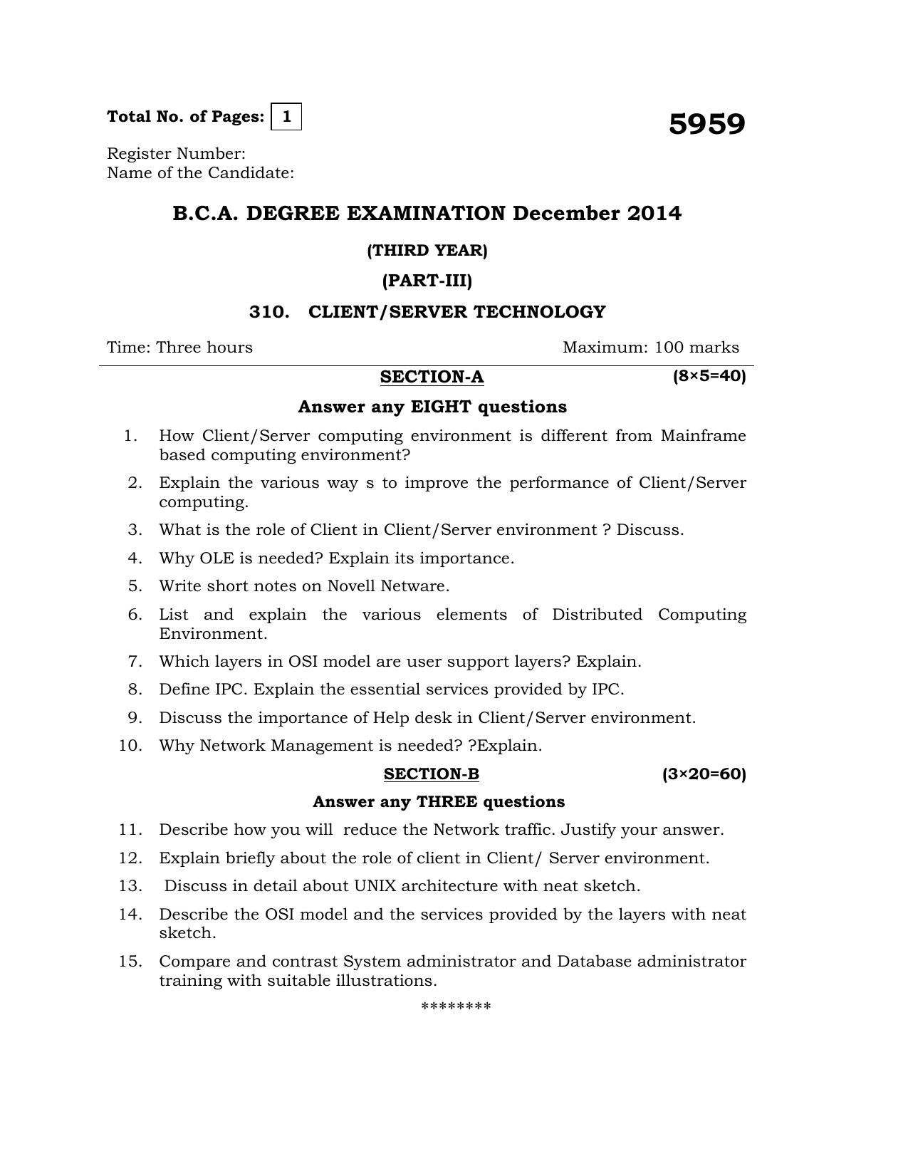 Download Client Server Systems Exam Past Paper - MPYA NEWS
