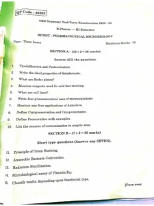 Principles Of Microbiology Exam Past Paper