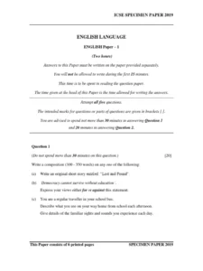 Introduction To The Description Of English Exam Past Paper