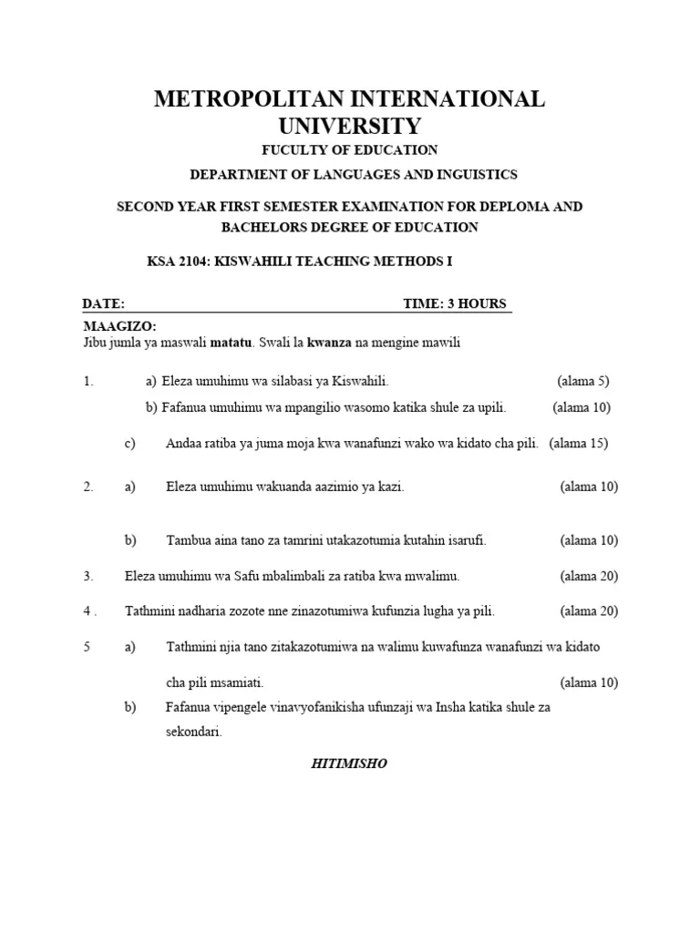 Download Methods Of Teaching Kiswahili Exam Past Paper 2025 10 Download Methods Of Teaching Kiswahili Exam Past Paper 2025 Methods-Of-Teaching-Kiswahili-Exam-Past-Paper-Mpya-News