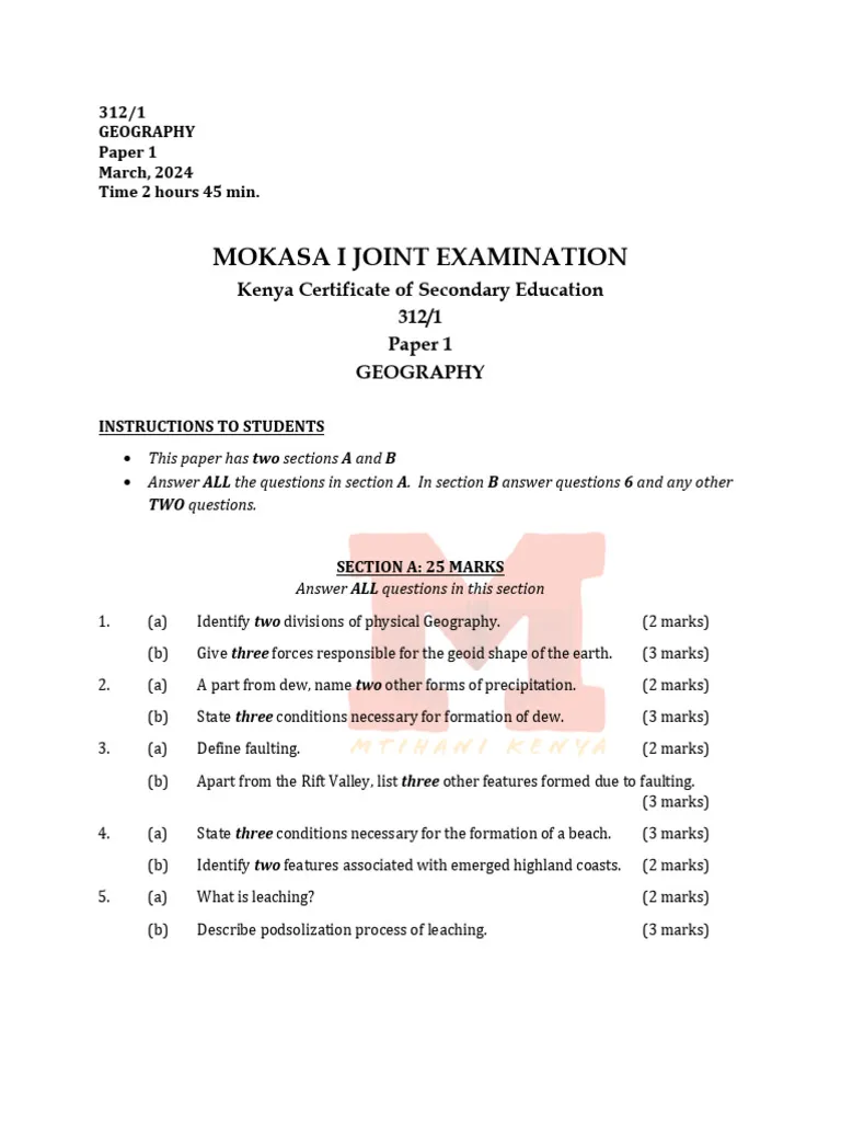 Download Introduction To Physical Geography Exam Past Paper 7 Download Introduction To Physical Geography Exam Past Paper Introduction-To-Physical-Geography-Exam-Past-Paper-Mpya-News