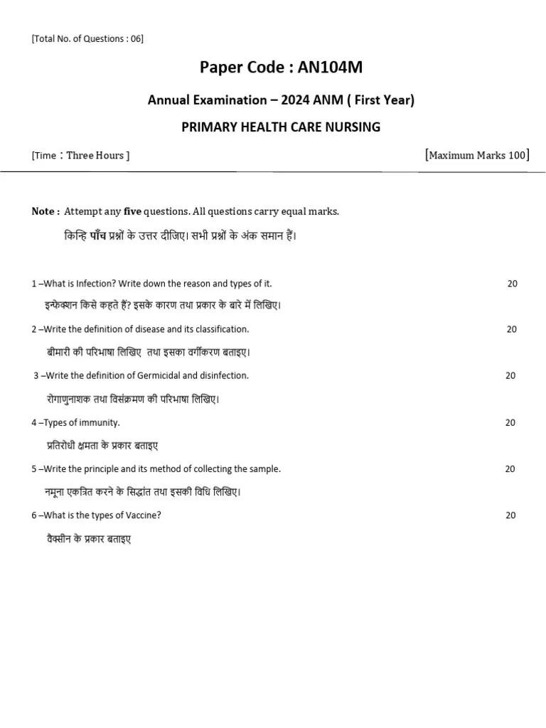 Primary-Health-Care-Exam-Past-Paper-Mpya-News